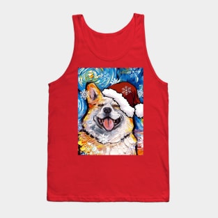 Smiling Corgi Santa Tank Top